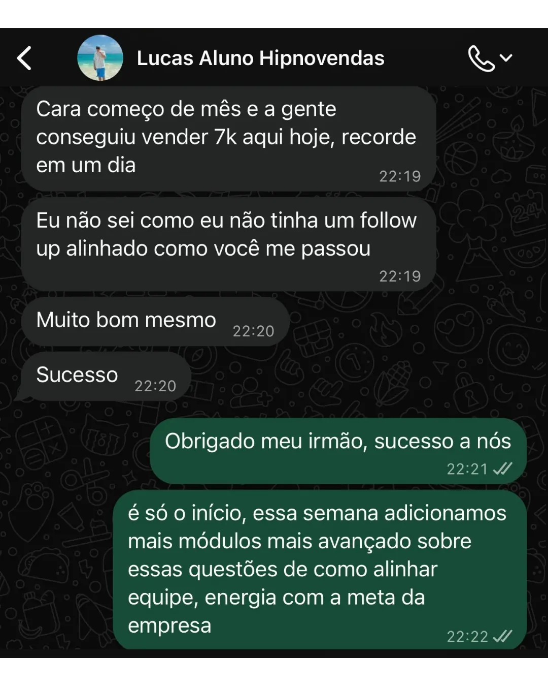 Depoimento 1 — aluno Hipnovendas